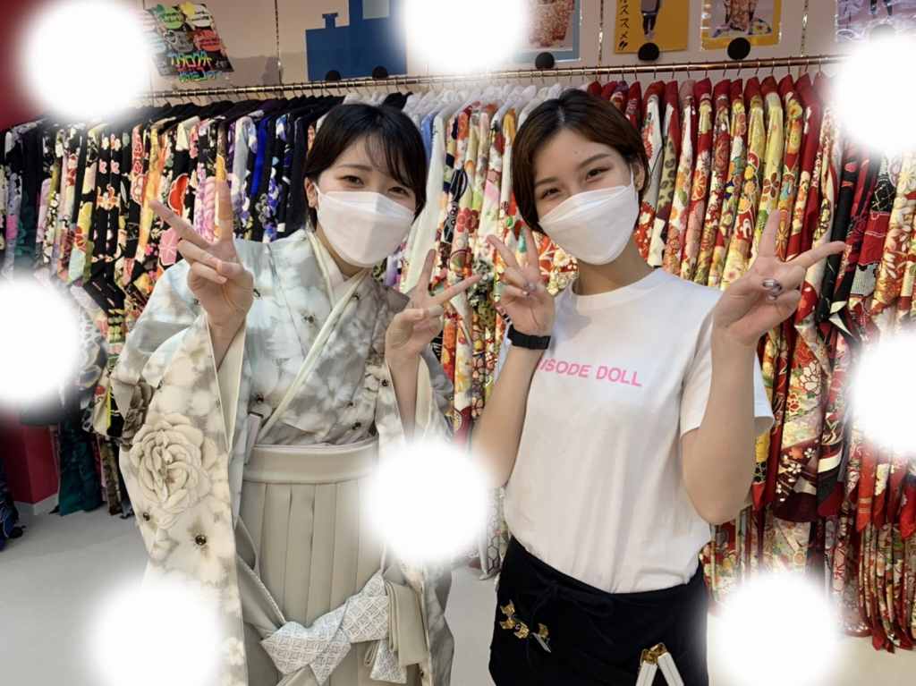TAKAZEN神戸店　袴　くすみカラー　イマドキ　カワイイ　コディネート
