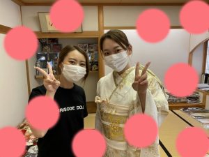 TAKAZEN神戸店　姫路展示会　成人式　振袖　イマドキ　白　金　