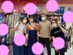 TAKAZEN神戸店　卒業式　袴　紺色　かわいい　コーディネート