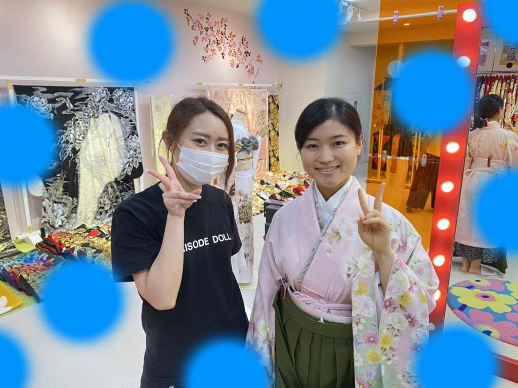 TAKAZEN神戸店 前撮り撮影会 イマドキ カワイイ コディネート くすみカラー 袴 レンタル 卒業式 袴レンタル