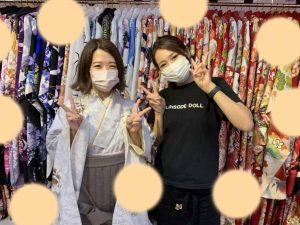 TAKAZEN神戸店　卒業式　袴　イマドキ　かわいい　くすみカラー