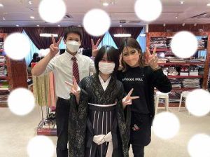 卒業式 袴 黒レース