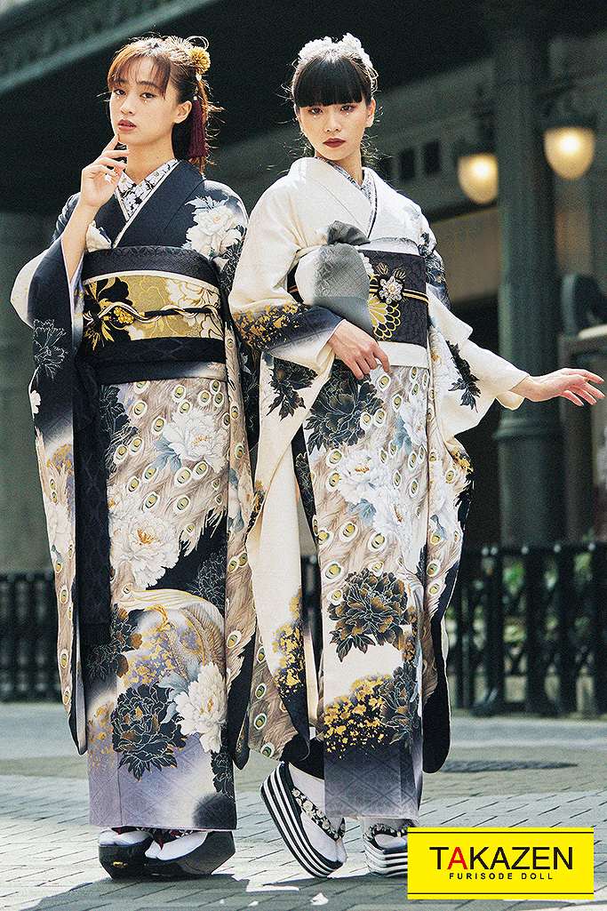 振袖　可愛い　成人式　人気　流行り　ヴィンテージ振袖　カッコイイ　渋い　孔雀柄