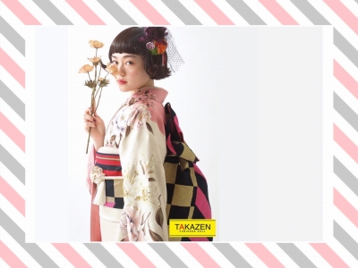 ♥【TAKAZEN堺店】2日　ヴィンテージスタイルのかわいいピンク色のお振袖♥