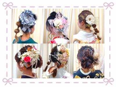 成人式　振袖　前撮り撮影会　髪型　ヘアアレンジ