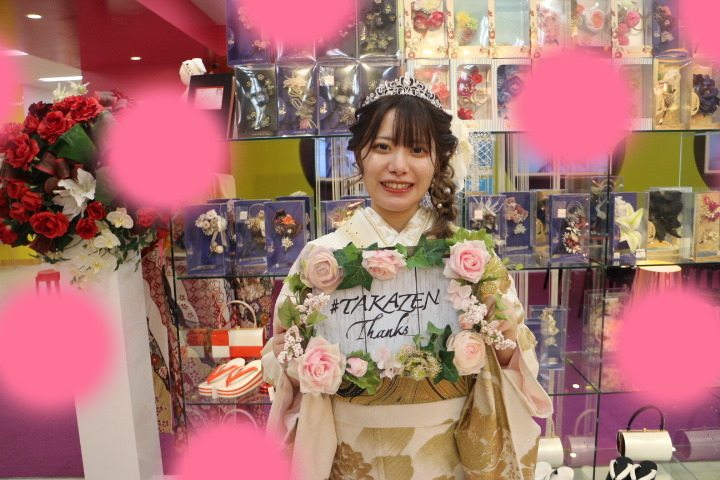 TAKAZEN神戸店　前撮り撮影会　イマドキ　カワイイ　コディネート　振袖　レンタル　袴　