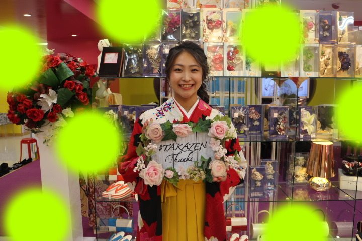 TAKAZEN神戸店　前撮り撮影会　イマドキ　カワイイ　コディネート　振袖　レンタル　袴　