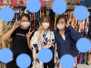 TAKAZEN神戸店　卒業式　袴　青　前撮り撮影会　イマドキ　カワイイ　コディネート