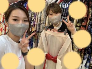 TAKAZEN神戸店　卒業式　袴レンタル　かわいい　格安　白　赤