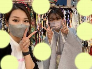 TAKAZEN神戸店　卒業式　袴レンタル　イマドキ　かわいい　水色　くすみ