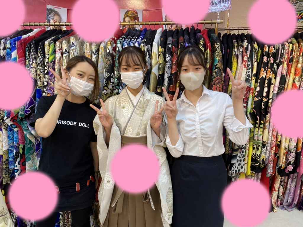 TAKAZEN神戸店　前撮り撮影会　イマドキ　カワイイ　コディネート　おしゃれ　袴　卒業式　くすみ