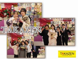 TAKAZEN神戸店　前撮り撮影会　イマドキ　カワイイ　コディネート　袴　振袖　オフショット