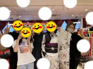 振袖　くすみカラー　梅田