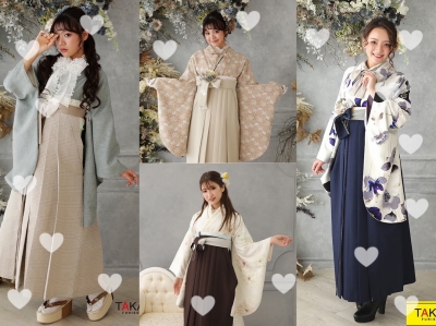 ♡【TAKAZEN堺店】17日　大人気！くすみカラーのオシャレな卒業式袴♡