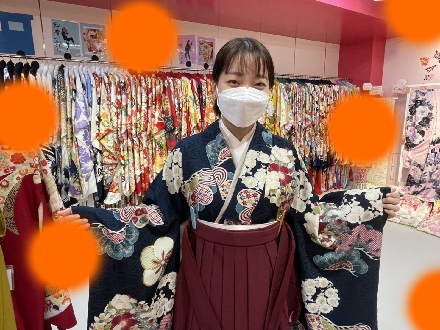 TAKAZEN神戸三宮店　前撮り撮影会　イマドキ　カワイイ　コディネート　振袖　レンタル　袴　かわいい　古典　かっこいい