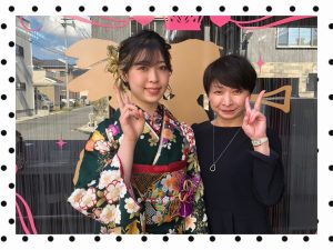 振袖　レンタル　奈良　前撮り　おしゃれ　緑　古典柄