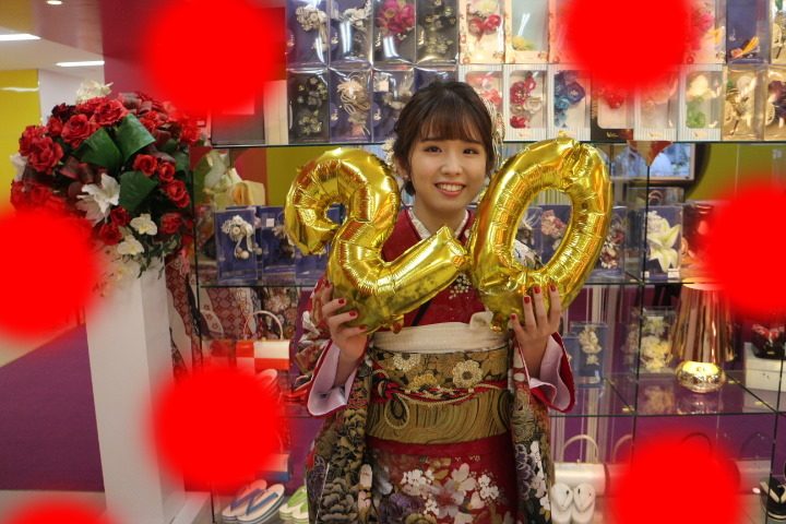 TAKAZEN神戸三宮店　前撮り撮影会　イマドキ　カワイイ　コディネート　振袖　レンタル　くすみ　派手　キラキラ　かわいい　おしゃれ　イマドキ　成人式