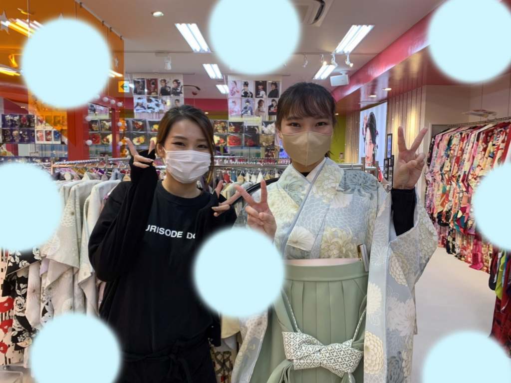TAKAZEN神戸三宮店　卒業式　袴レンタル　格安　かわいい　イマドキ　くすみカラー