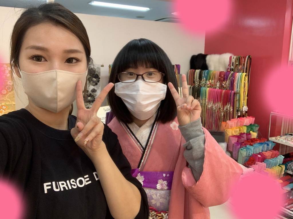 TAKAZEN神戸三宮店　前撮り撮影会　イマドキ　カワイイ　コディネート　振袖　レンタル　くすみ　派手　キラキラ　かわいい　おしゃれ　イマドキ　成人式