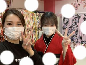 TAKAZEN神戸三宮店　前撮り撮影会　イマドキ　カワイイ　コディネート　振袖　レンタル　くすみ　派手　キラキラ　かわいい　おしゃれ　イマドキ　成人式