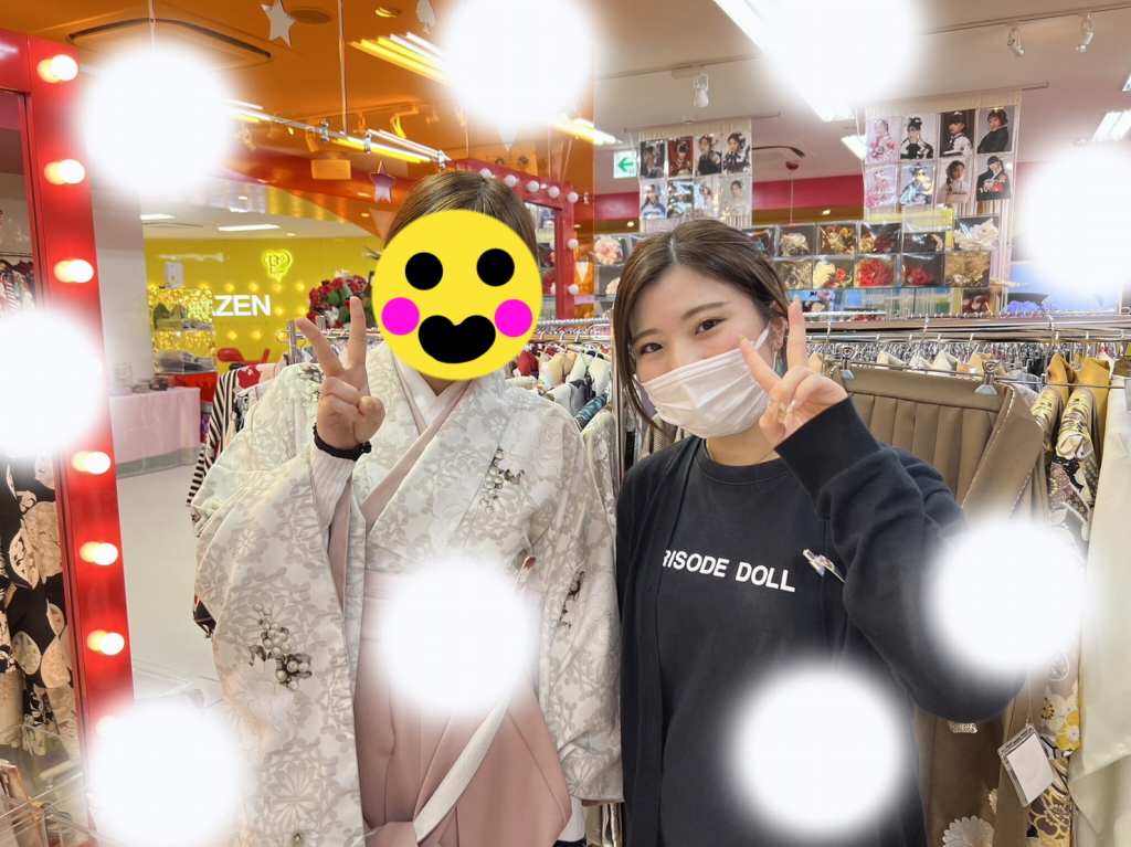 TAKAZEN神戸三宮店　イマドキ　カワイイ　コディネート　振袖　レンタル　袴　
