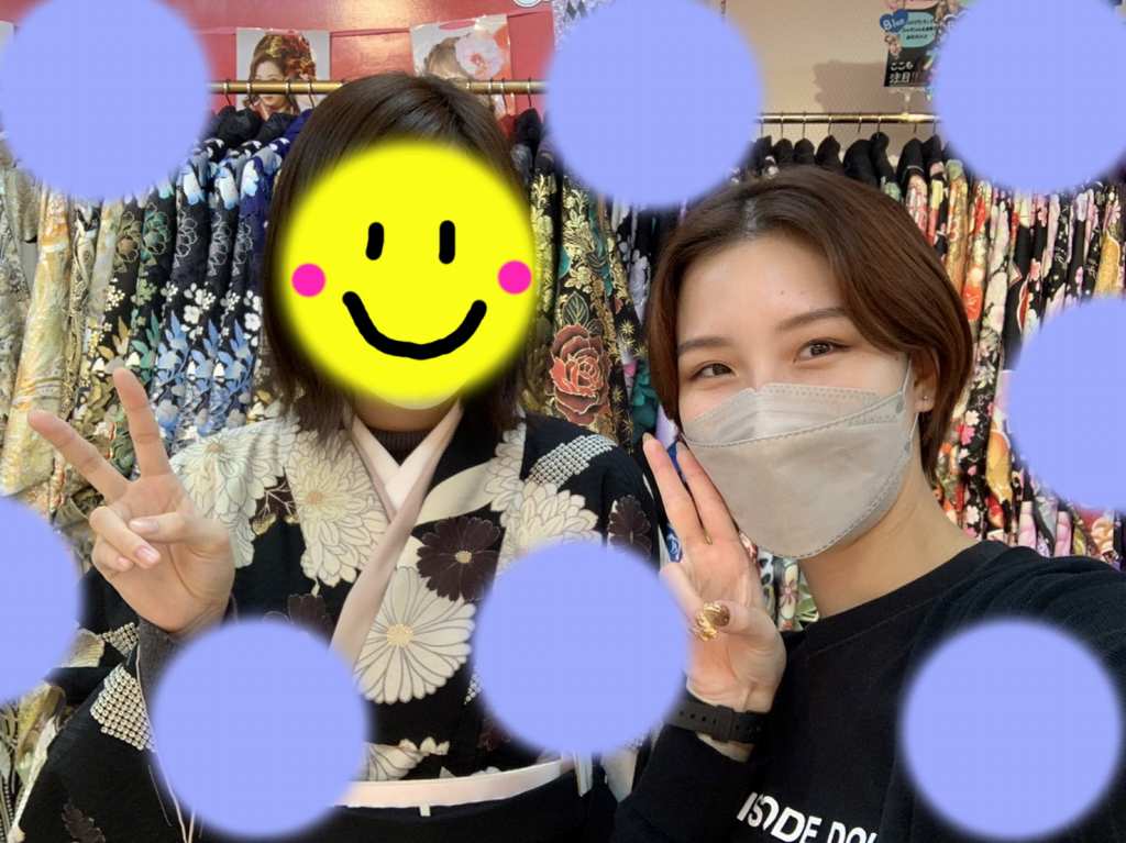 TAKAZEN神戸店　卒業式　袴　くすみカラー　イマドキ　カワイイ　コディネート