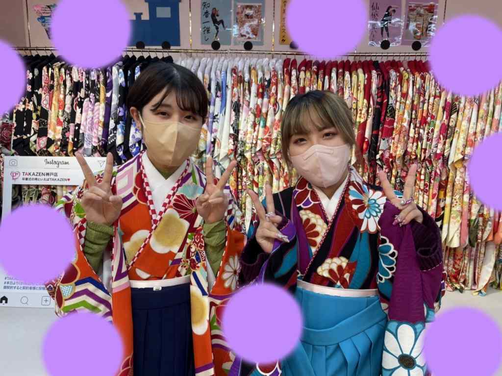 TAKAZEN神戸三宮店　前撮り撮影会　イマドキ　カワイイ　コディネート　振袖　レンタル　袴　