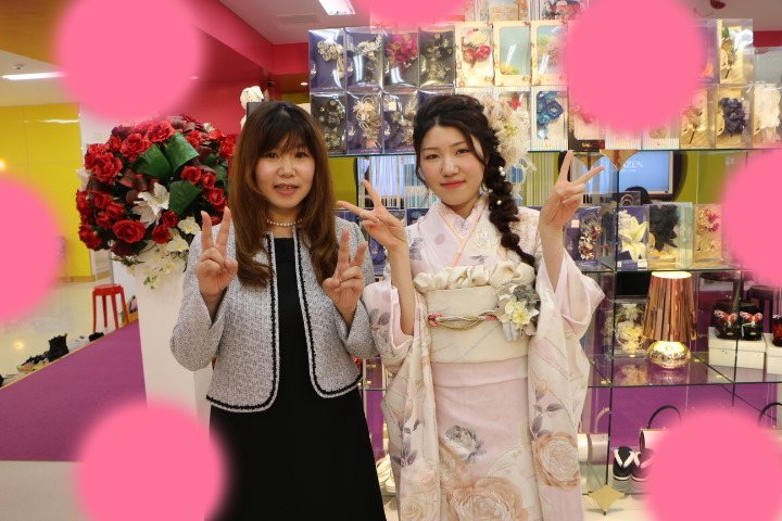 TAKAZEN神戸三宮店　前撮り撮影会　イマドキ　カワイイ　コディネート　振袖　レンタル　くすみ　派手　キラキラ　かわいい　おしゃれ　イマドキ　成人式