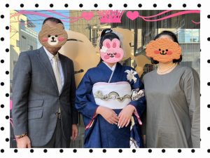成人式　振袖　前撮り撮影会　おしゃれ　ネイビー