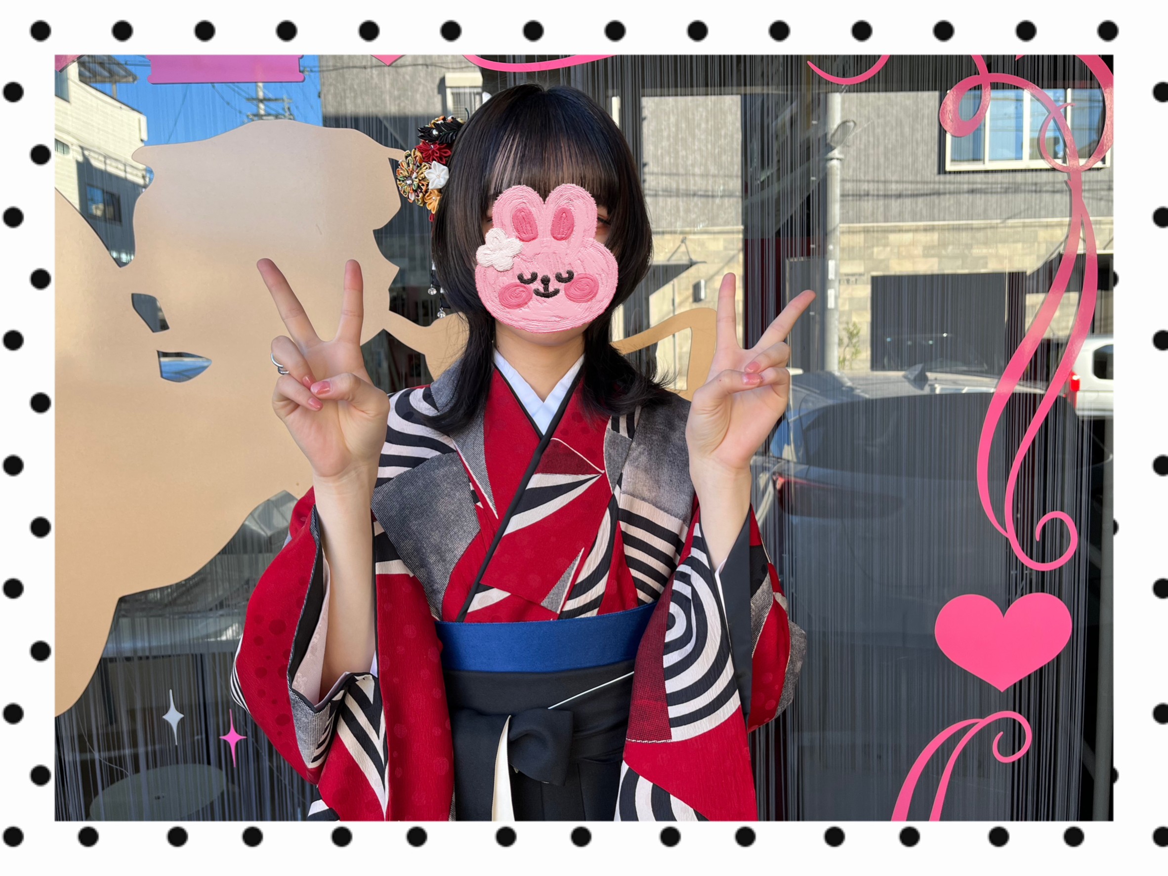 袴　前撮り撮影会　可愛い　赤