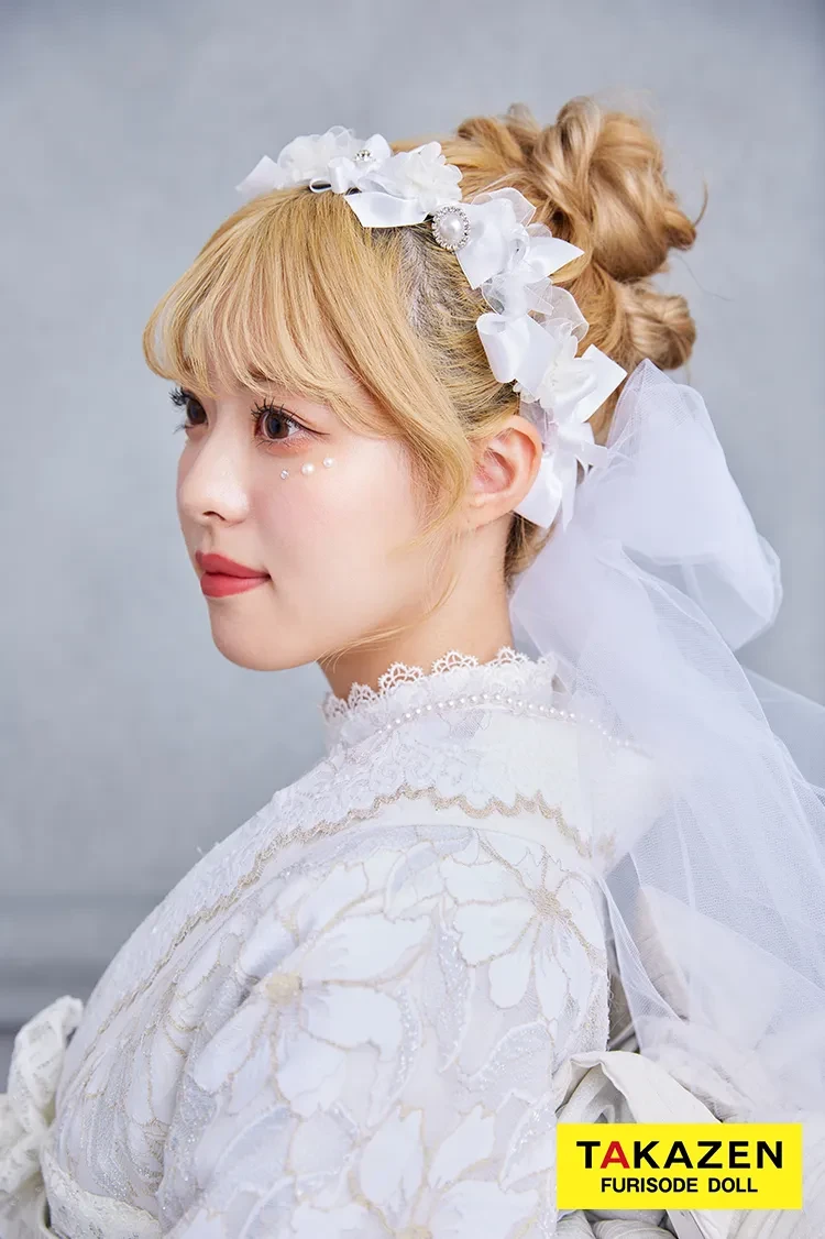 TAKAZENのレンタル振袖 激安!くすみカラーガーリー 白 総レース振袖 かわいい ホワイトコーデ 量産型 おしゃれ【通販】23015