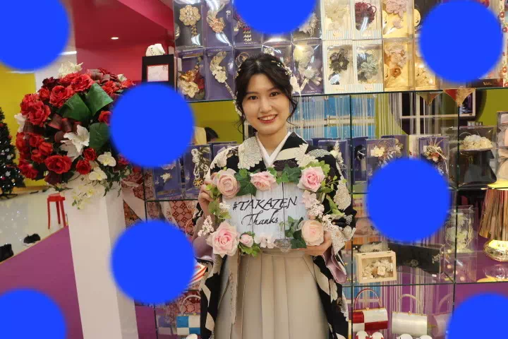 TAKAZEN神戸店　前撮り撮影会　卒業式　袴　くすみ　イマドキ　カワイイ　コディネート
