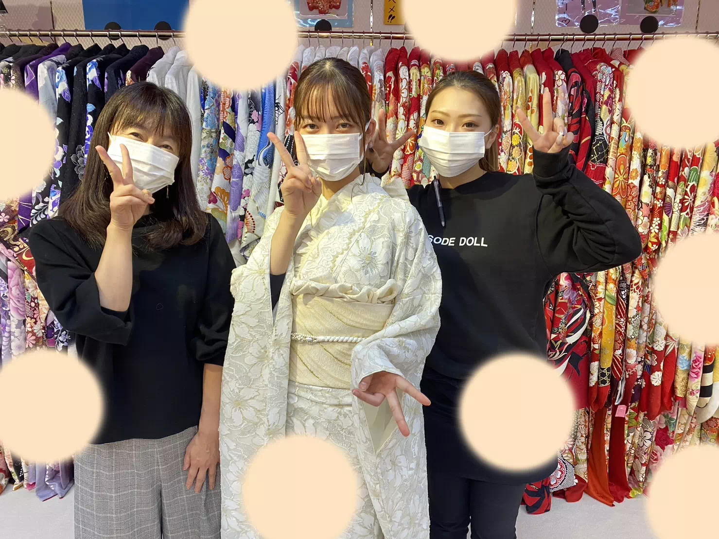 TAKAZEN神戸三宮店　前撮り撮影会　イマドキ　カワイイ　コディネート　振袖　レンタル　くすみ　派手　キラキラ　かわいい　おしゃれ　イマドキ　成人式