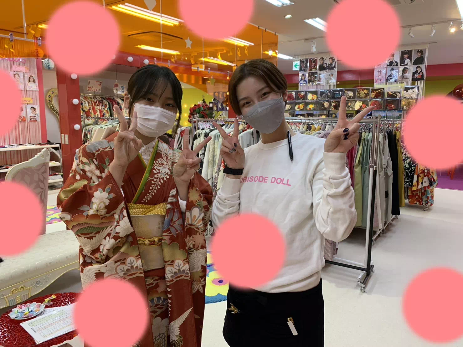TAKAZEN神戸三宮店　前撮り撮影会　イマドキ　カワイイ　コディネート　振袖　レンタル　袴　