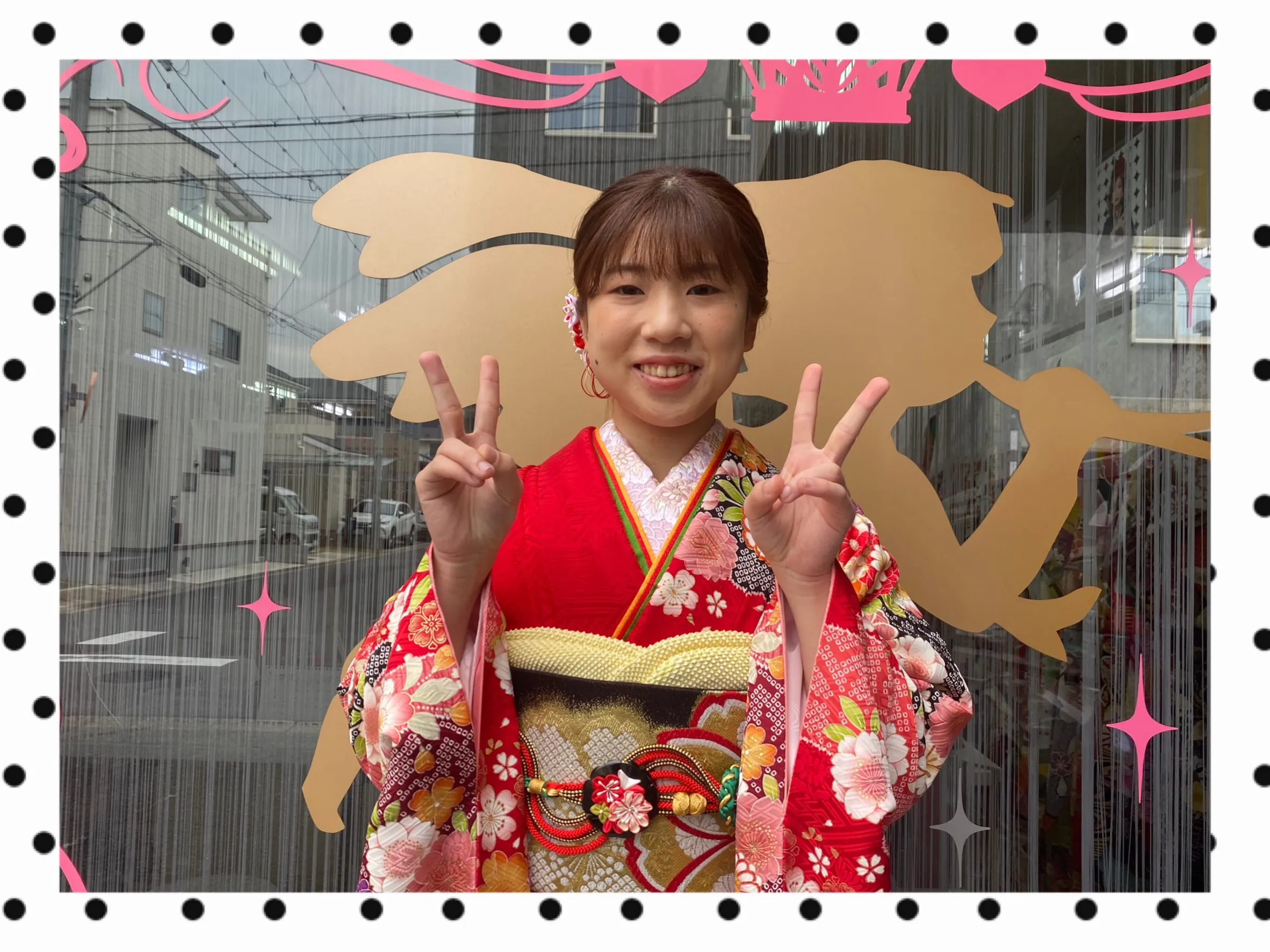 振袖　レンタル　奈良　前撮り撮影会　古典　かわいい　赤