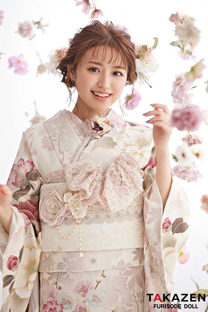 成人式　振袖　ネットレンタル　くすみ　淡い　ガーリー　ピンク