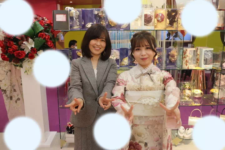TAKAZEN神戸店　前撮り撮影会　成人式　振袖　くすみガーリー　ピンク　かわいい