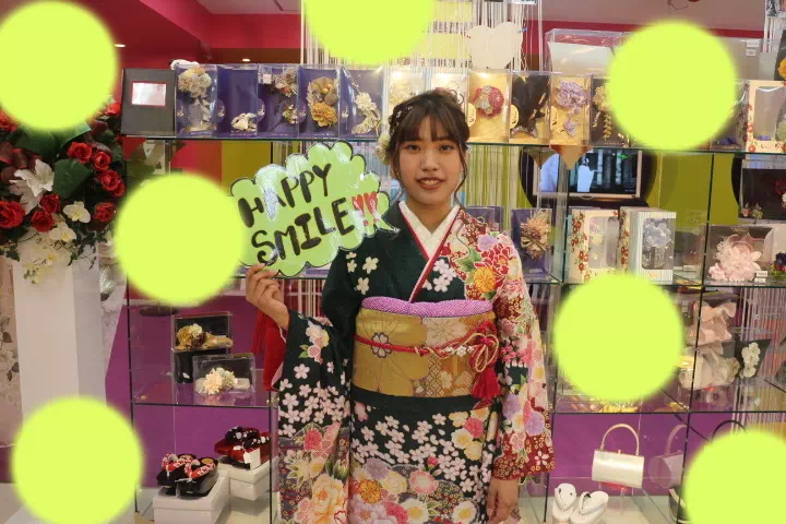 TAKAZEN神戸店　　成人式　振袖　王道　正統派古典　かわいい　緑色