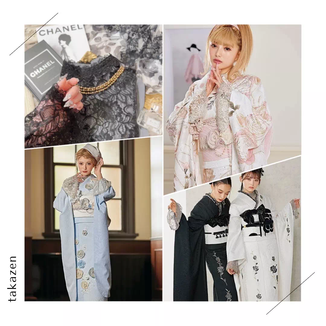 TAKAZEN神戸店　三宮　成人式　振袖　レンタル　かわいい　インナーレース　イマドキ　ヘップバーン　ヴィンテージ