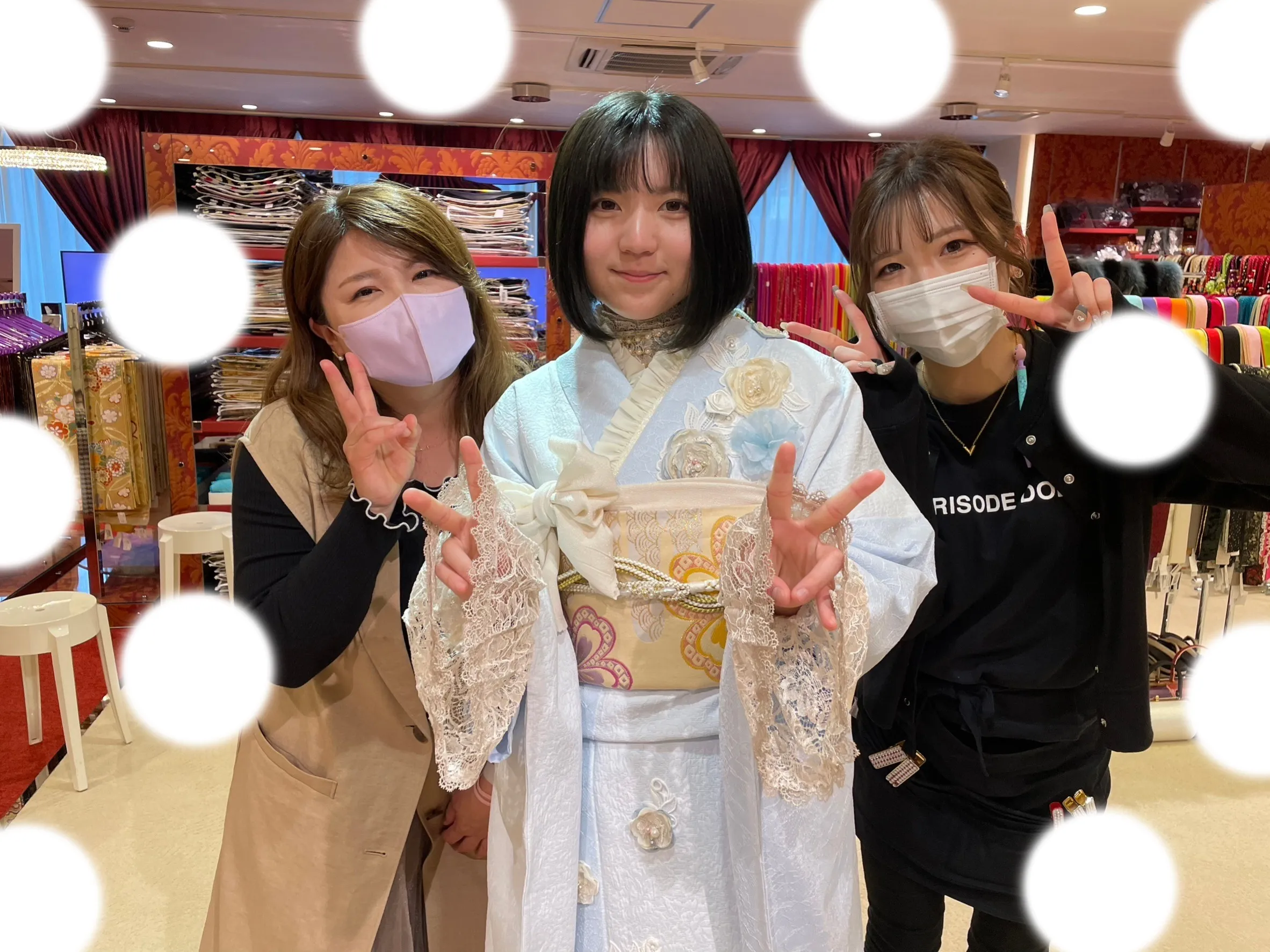成人式 アンティーク ブルー 梅田