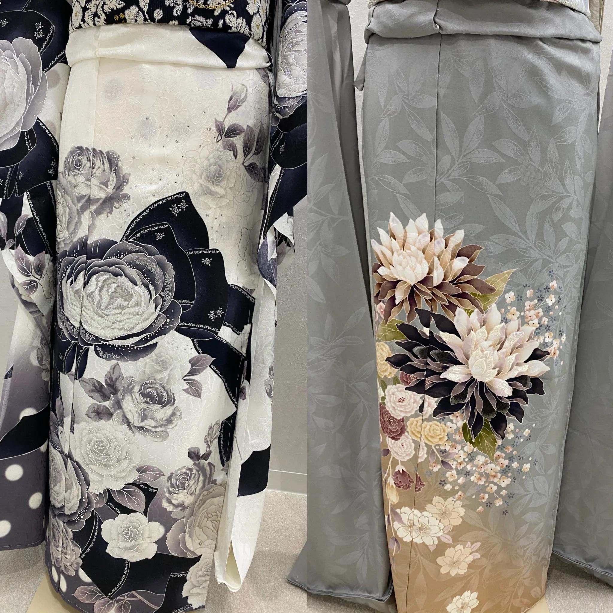振袖レンタル　奈良　橿原　ディスプレイ　オリジナルブランド　古典　くすみカラー　CHANELカラー