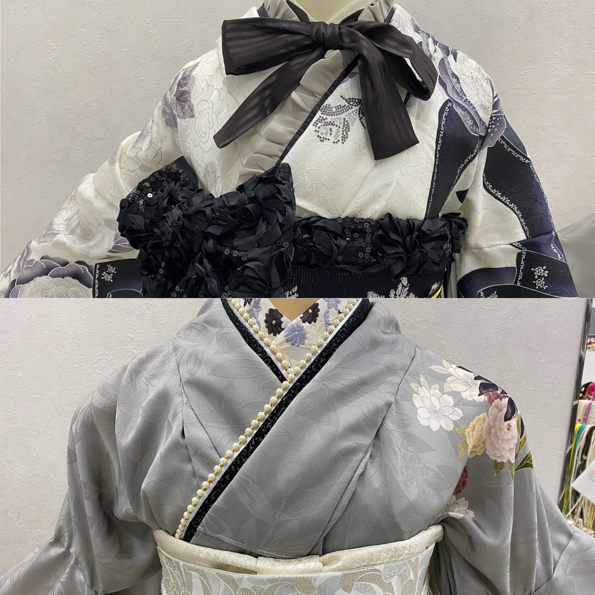 振袖レンタル　奈良　橿原　ディスプレイ　オリジナルブランド　古典　くすみカラー　CHANELカラー