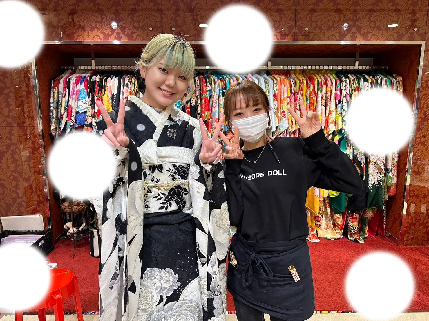 ヘップバーン　くすみ　振袖レンタル
