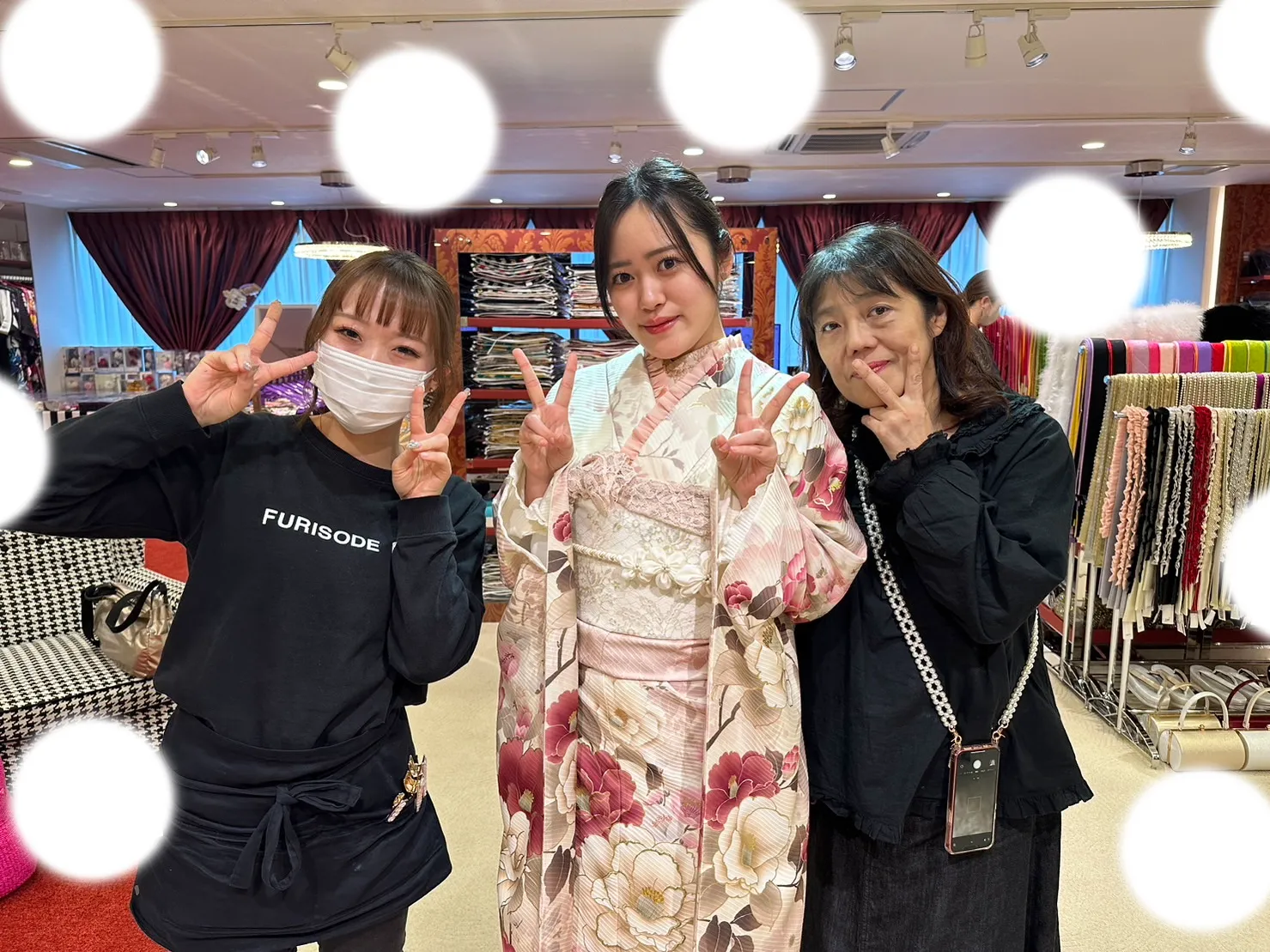 ピンク　くすみ　振袖レンタル