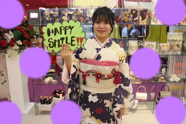 TAKAZEN神戸店　前撮り撮影会　成人式　振袖　レンタル　レトロ　古典　白　紫　