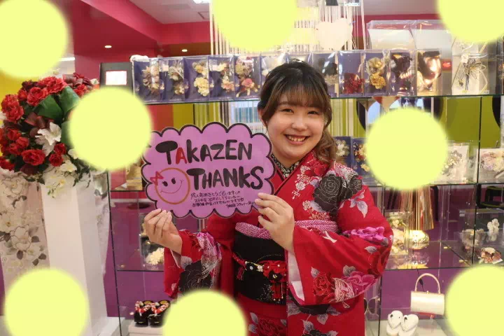 TAKAZEN神戸店　前撮り撮影会　成人式　振袖　レンタル　モード　赤