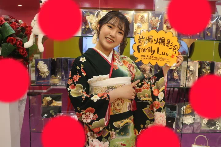 TAKAZEN神戸店　成人式　振袖レンタル　正統派古典　緑　王道　前撮り撮影会　　カワイイ　