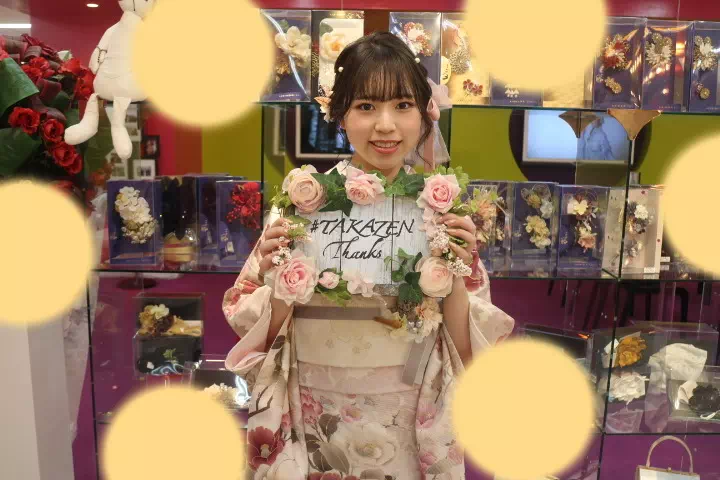 TAKAZEN神戸店　成人式　振袖レンタル　くすみガーリー　ピンク　白　イマドキ