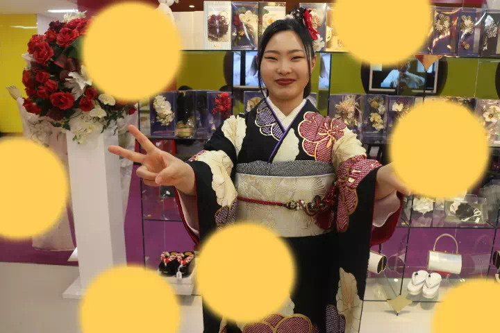 TAKAZEN神戸店　成人式　振袖レンタル　正統派古典　黒　古風