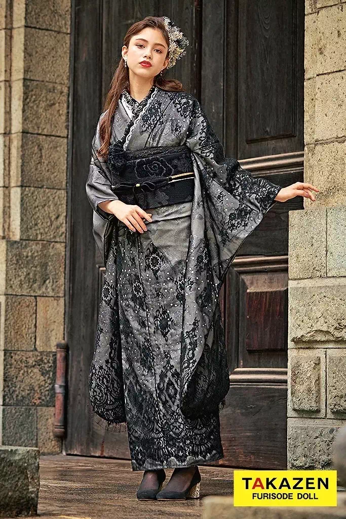 TAKAZEN姫路店　姫路市　成人式　卒業式　袴　振袖　イマドキ振袖　黒　